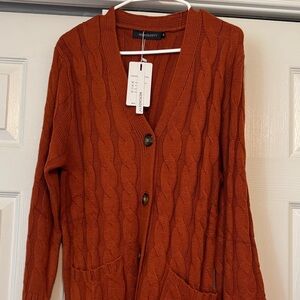 Merokeety  Women's Brick Cable Knit Cardigan new med